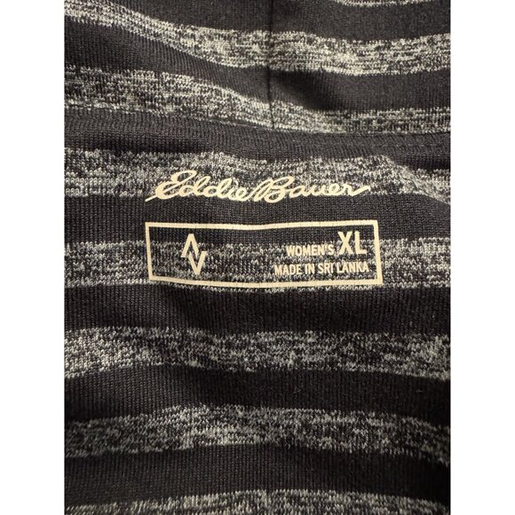 Eddie Bauer Navy Blue Striped Aster Travex Dress Size XL Soft Fitness Summer‎ - Picture 4 of 6